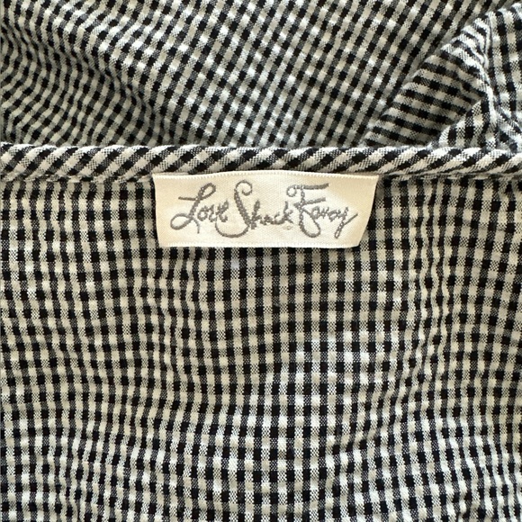 LOVESHACKFANCY Black & White Gingham Ruffle Mini Dress Size S - Picture 4 of 6